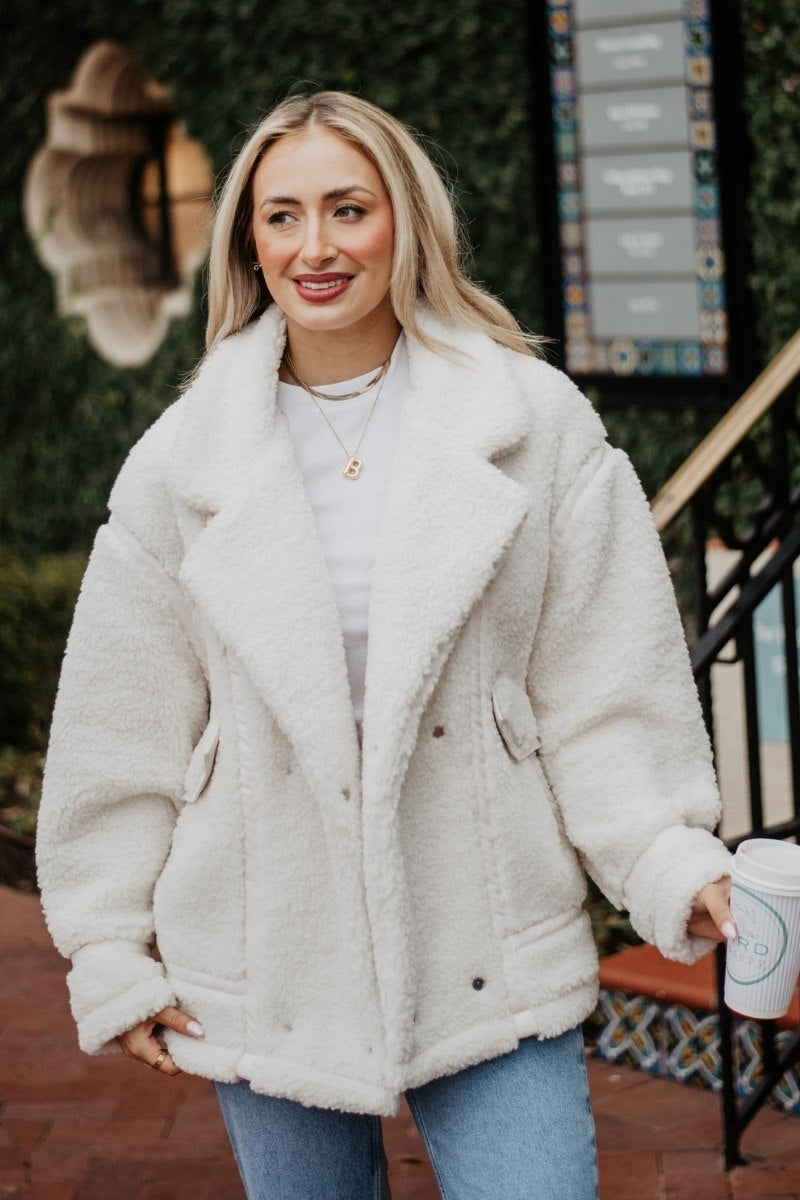 White Sherpa Teddy Jacket
