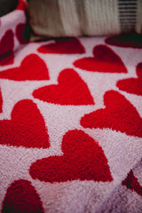 Girly Red Hearts Comfy Oversized Throw Blanket