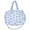 Light Blue Toile Coquette Bows Weekender w/ Pass-Thru Slip