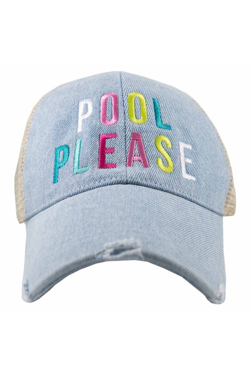Pool Please Women's Denim Trucker Hats - Katydid.com