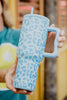 Light Blue Leopard 38 Oz Stainless Steel Tumbler