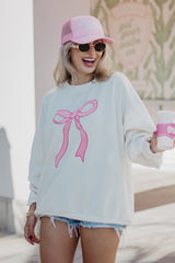 Pink Coquette Bow Graphic Sweatshirt