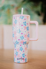 Dainty Florals Pink 38 Oz Tumbler Cup