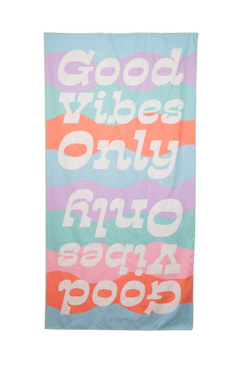 Good Vibes Repeat Quick Dry Reversible Beach Towel