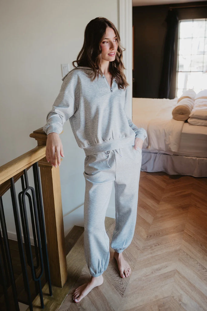 Gray Scuba Pants Lounge Set