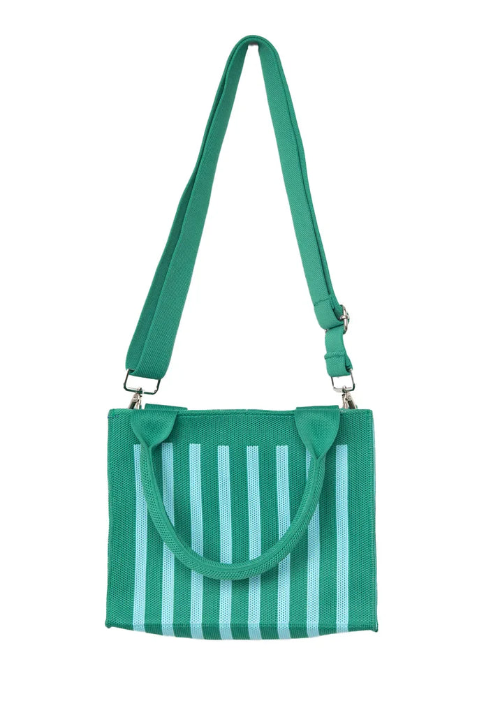 Green Striped Structured Mini Tote Purse - Katydid.com