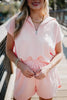 Peach Ladies Scuba Quarter Zip Top and Shorts - Katydid.com