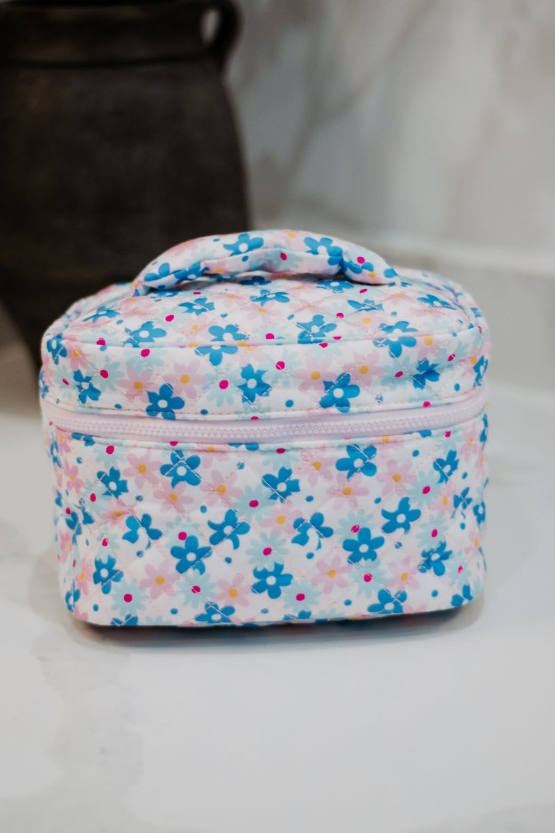 Dainty Floral Makeup Bag Womens