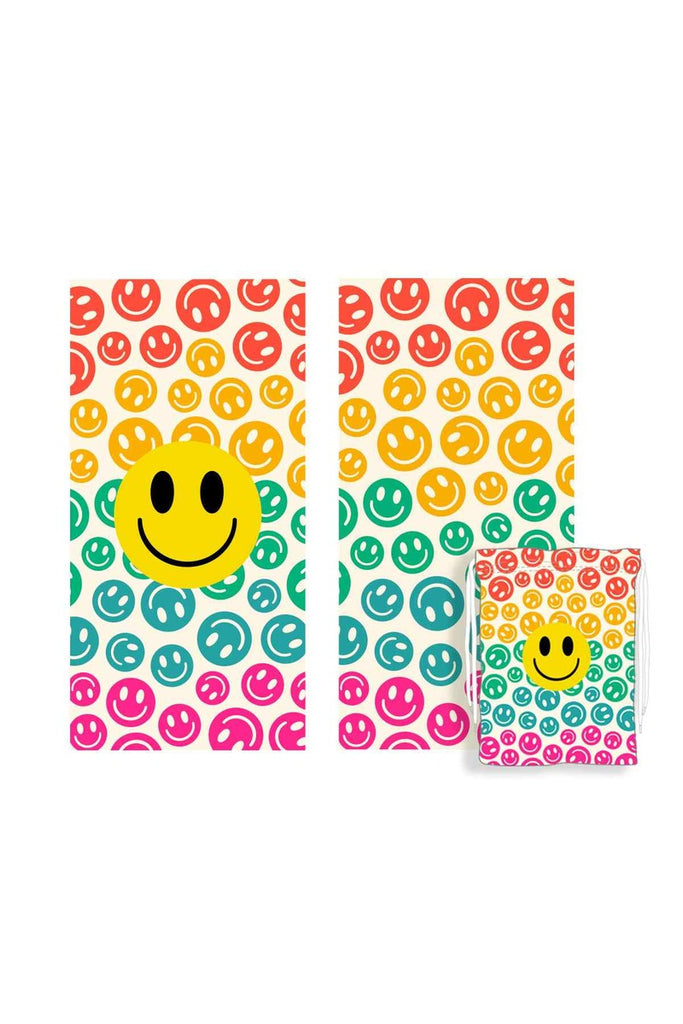 Happy Face Repeat Pattern Quick Dry Towel