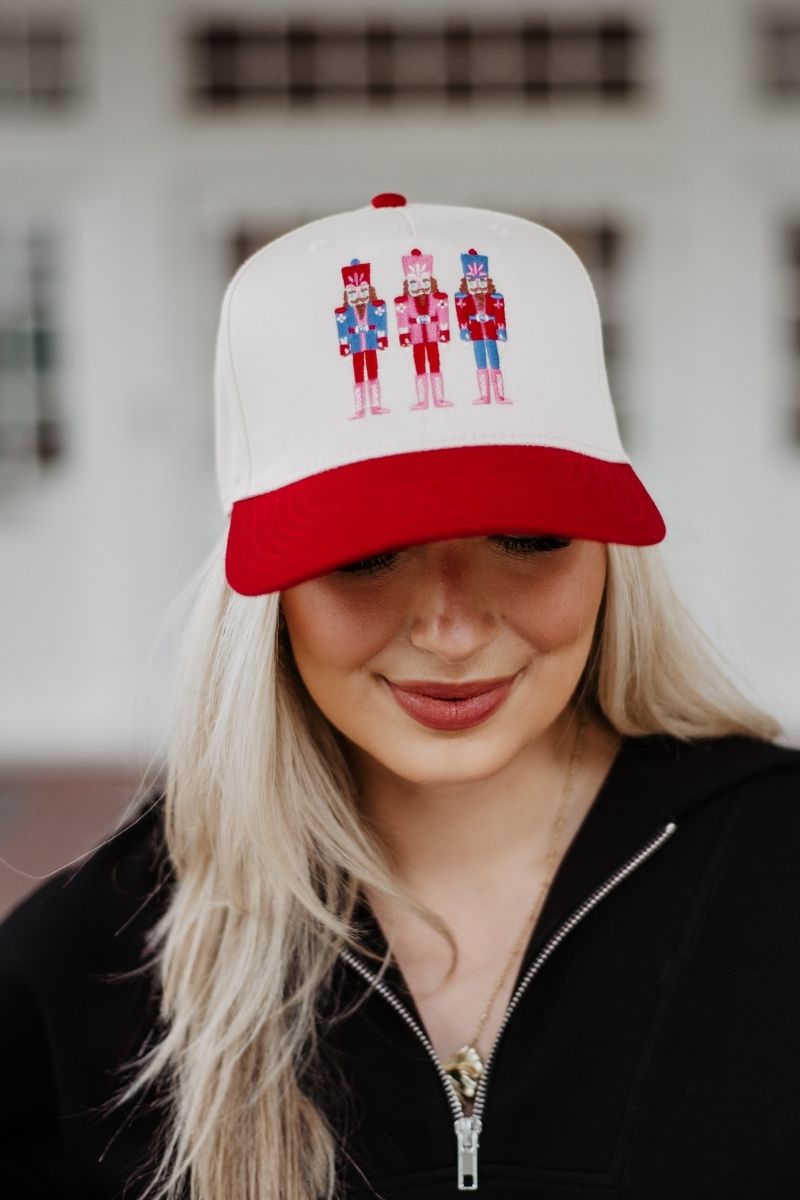 Nutcrackers Embroidered Two-Toned Hat | Festive Trucker Hats | Katydid