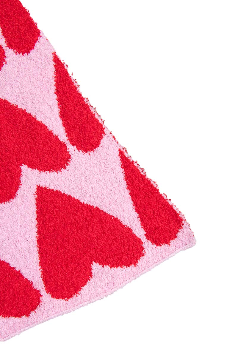 Girly Red Hearts Comfy Oversized Throw Blanket