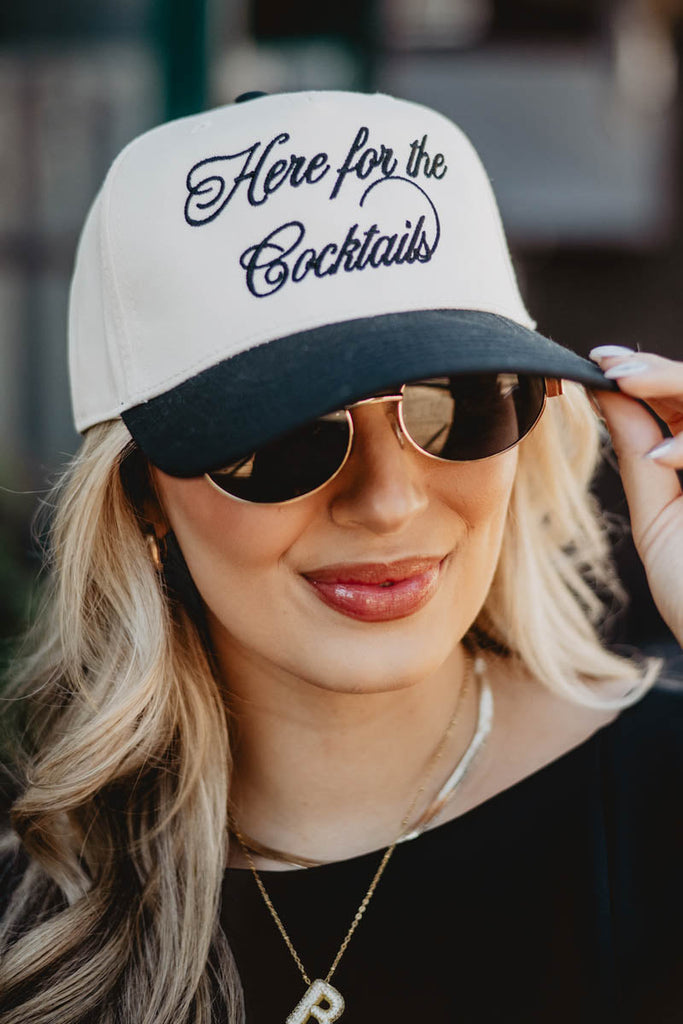 Here For the Cocktails Retro Two-Toned Hat