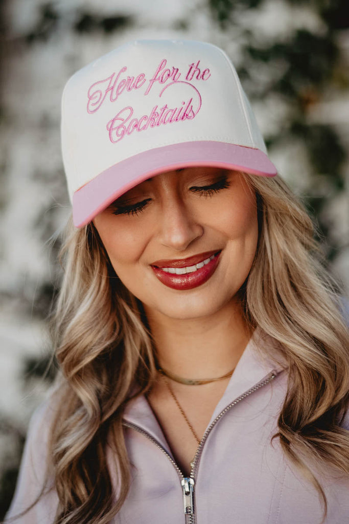 Here For the Cocktails Retro Two-Toned Hat