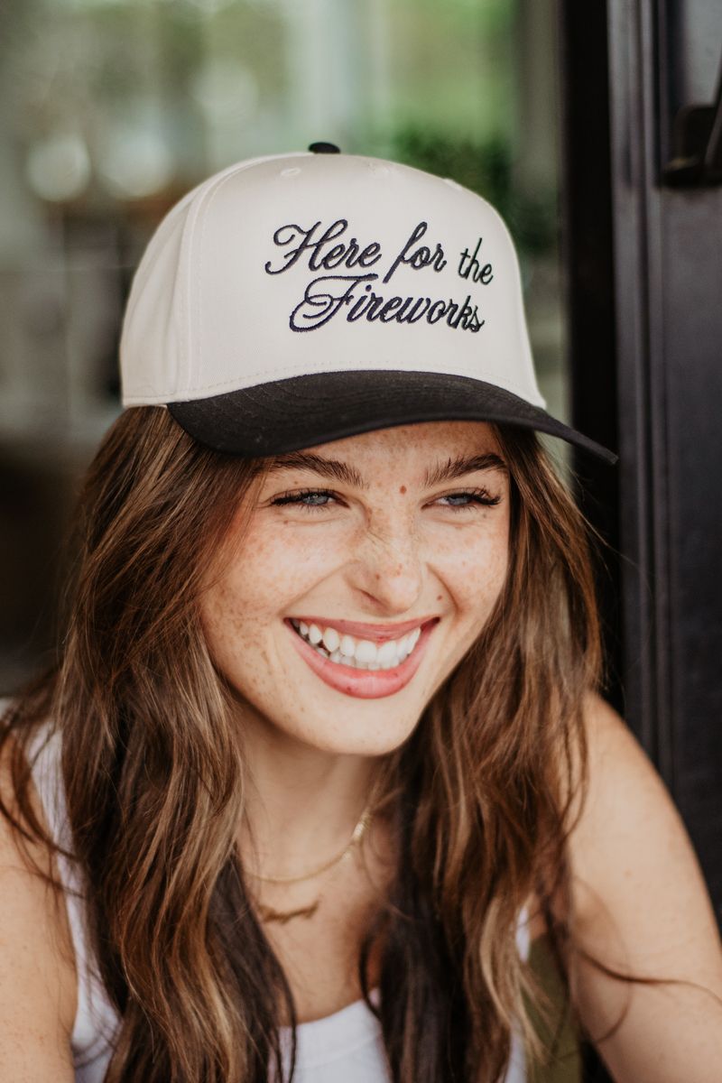Here For The Fireworks Vintage Trucker Hat - Katydid.com