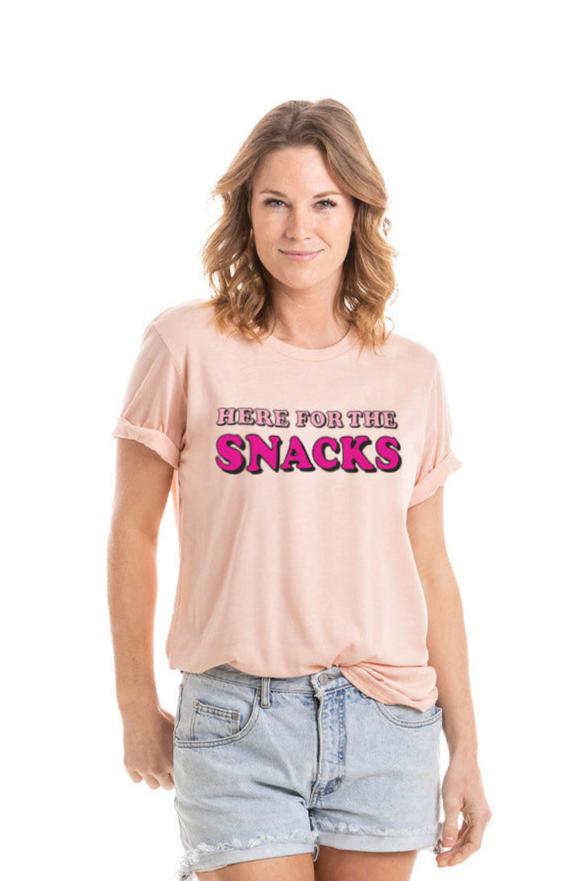 Here For The Snacks Graphic Print T-Shirt