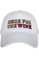 Here For The Wine Trucker Hat (White Foam)