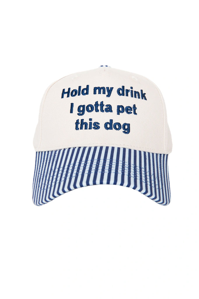 Hold My Drink I Gotta Pet This Dog Vintage Hat