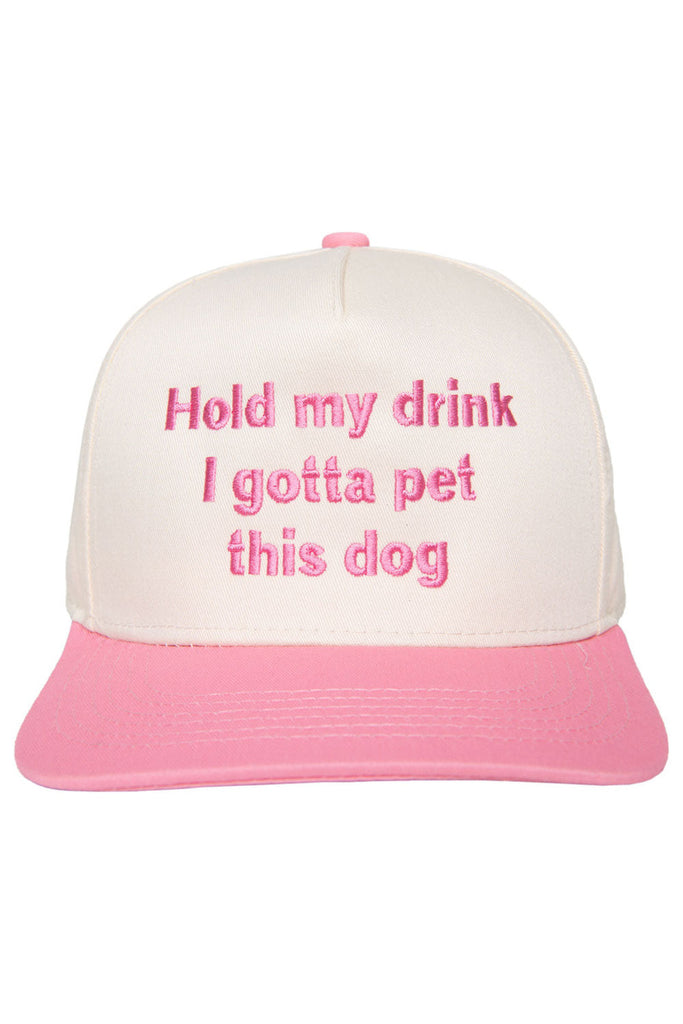 Hold My Drink I Gotta Pet This Dog Vintage Hat