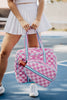 Pink Checkerprint Pickleball Tote Bag