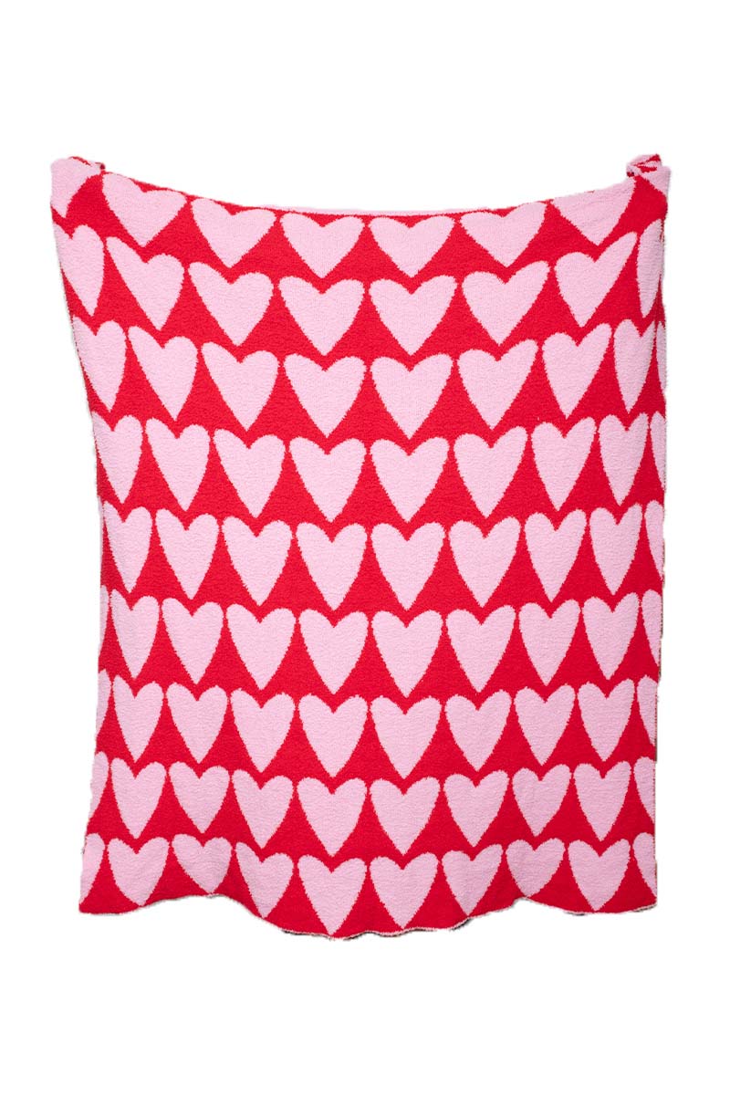 Girly Red Hearts Comfy Oversized Throw Blanket
