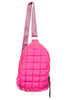 Hot Pink Quilted Sling Bag for Women