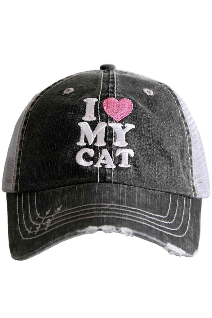 I Love My Cat Trucker Hats