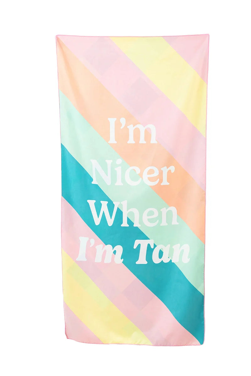 I'm Nicer When I'm Tan Reversible Pool Towel - Katydid.com