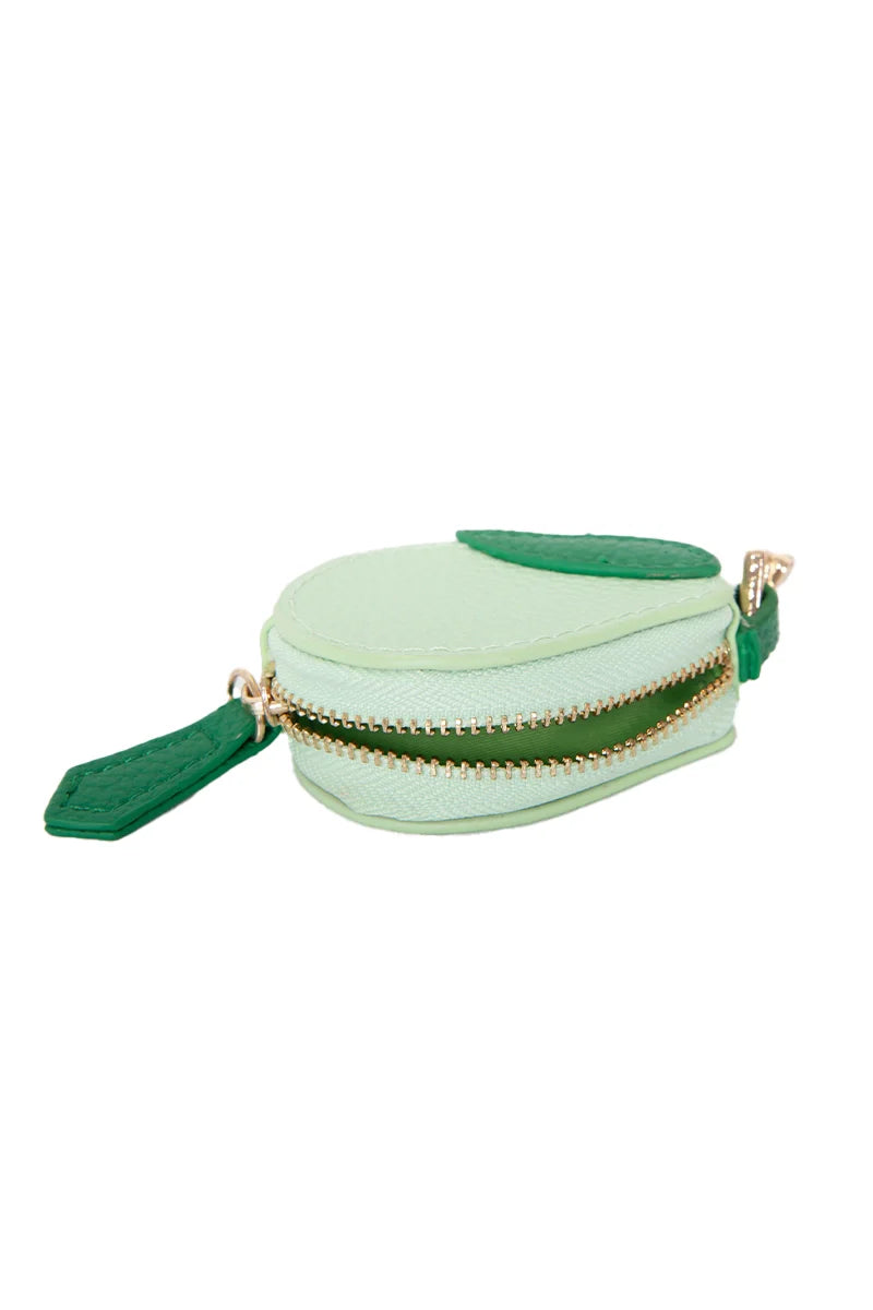 Green Pear Coin Pouch Keychain
