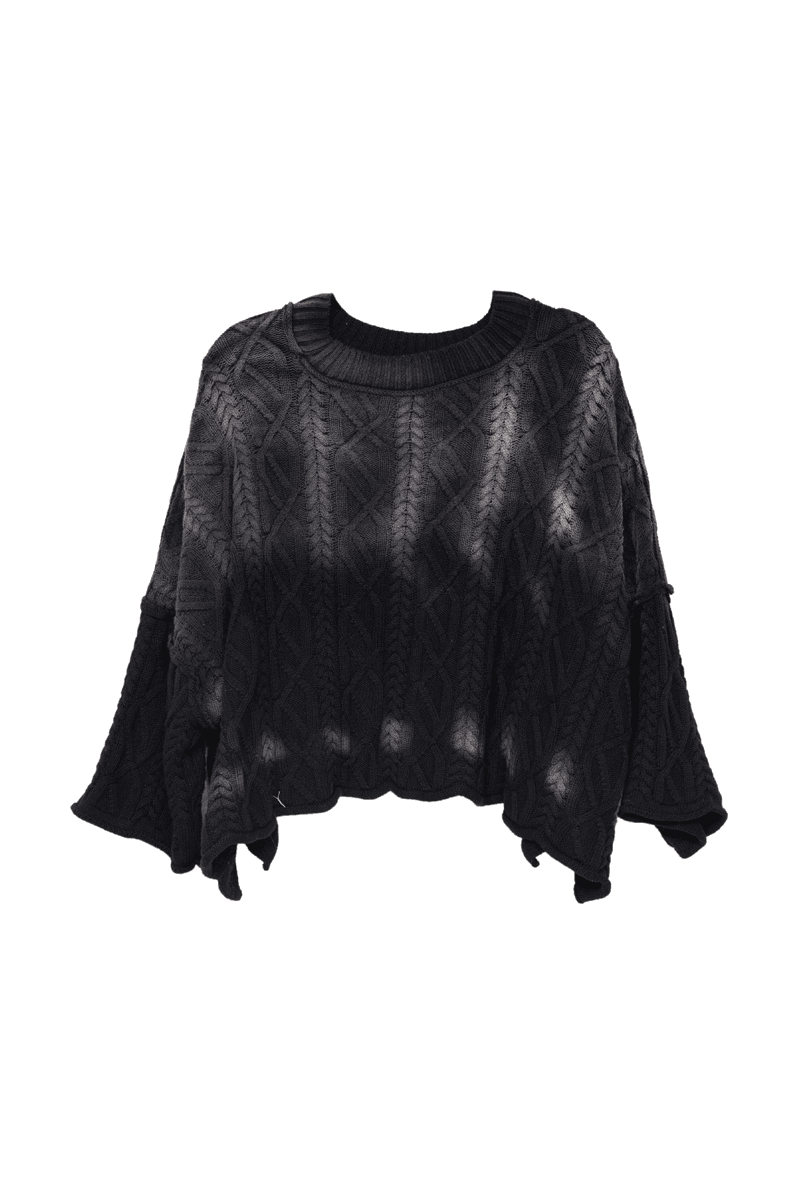 Black Slouchy Oversized Knit Fall Sweater - Katydid.com