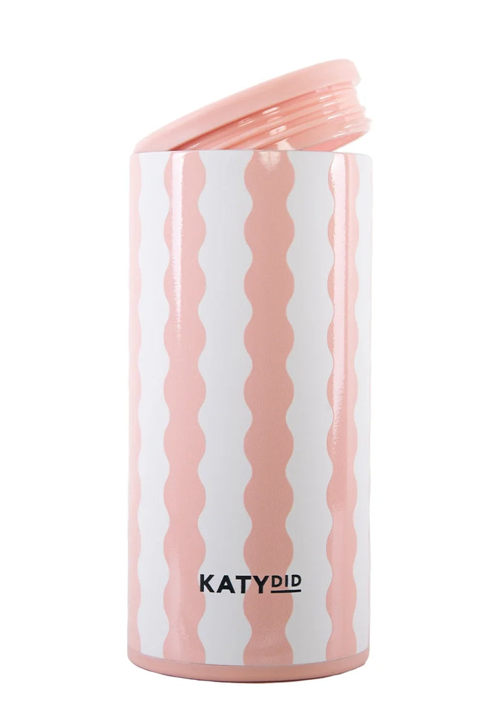 Peach Scalloped Slim Koozie Can Cooler