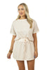 Beige and White Matching Skirt and Top Set - Katydid.com