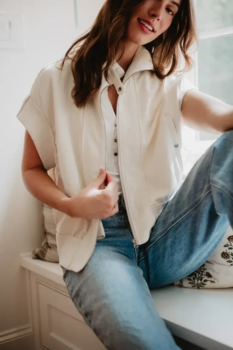 Cream Lightweight Vest Women's - Katydid.com