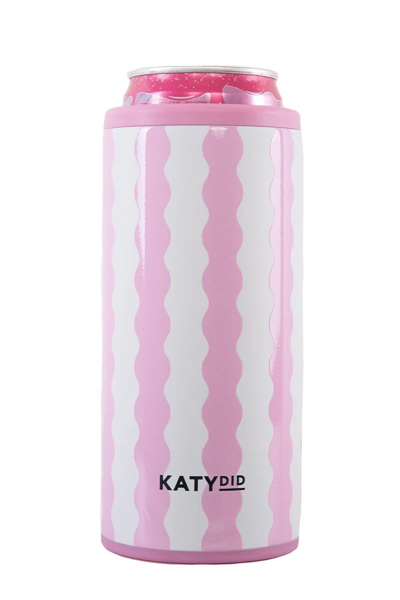 Light Pink Scalloped Slim Can Cooler Drinks