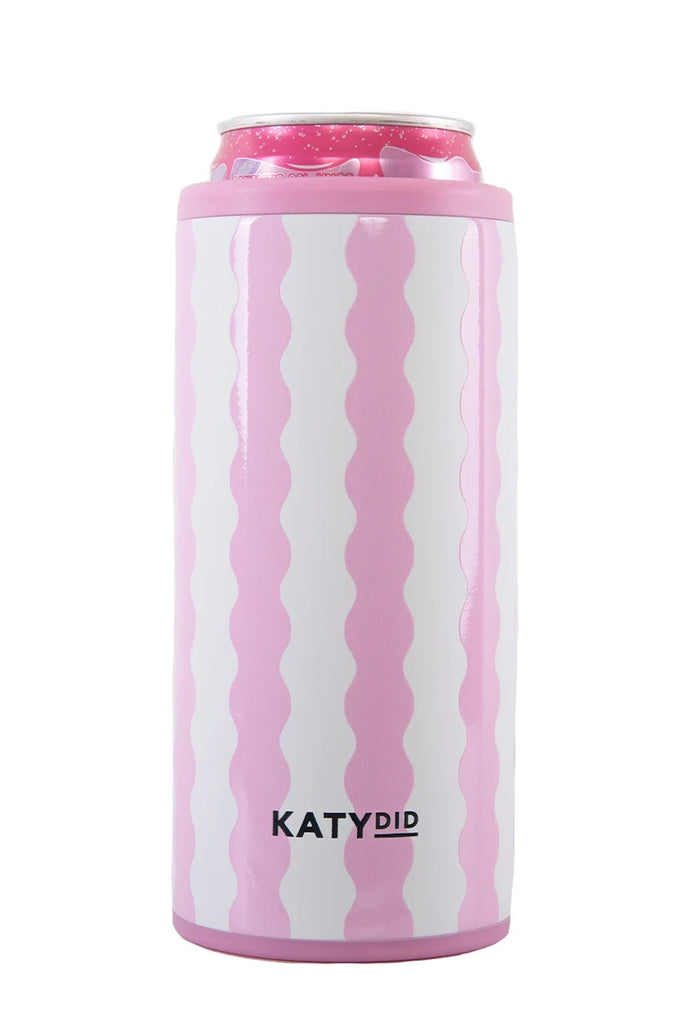 Light Pink Scalloped Slim Can Cooler Drinks