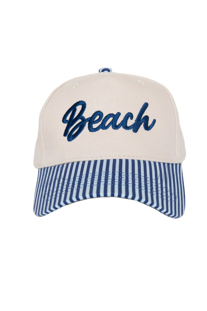 Beach Cursive Vintage Snapback Hat - Katydid.com