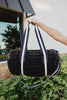 Black Striped Garment Duffel Bag