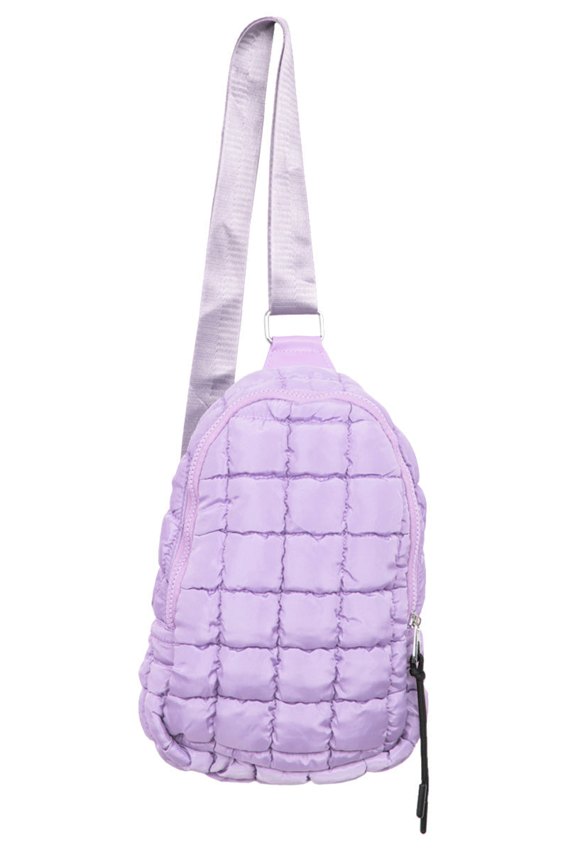 Light Purple Quilted Sling Bag - Katydid.com