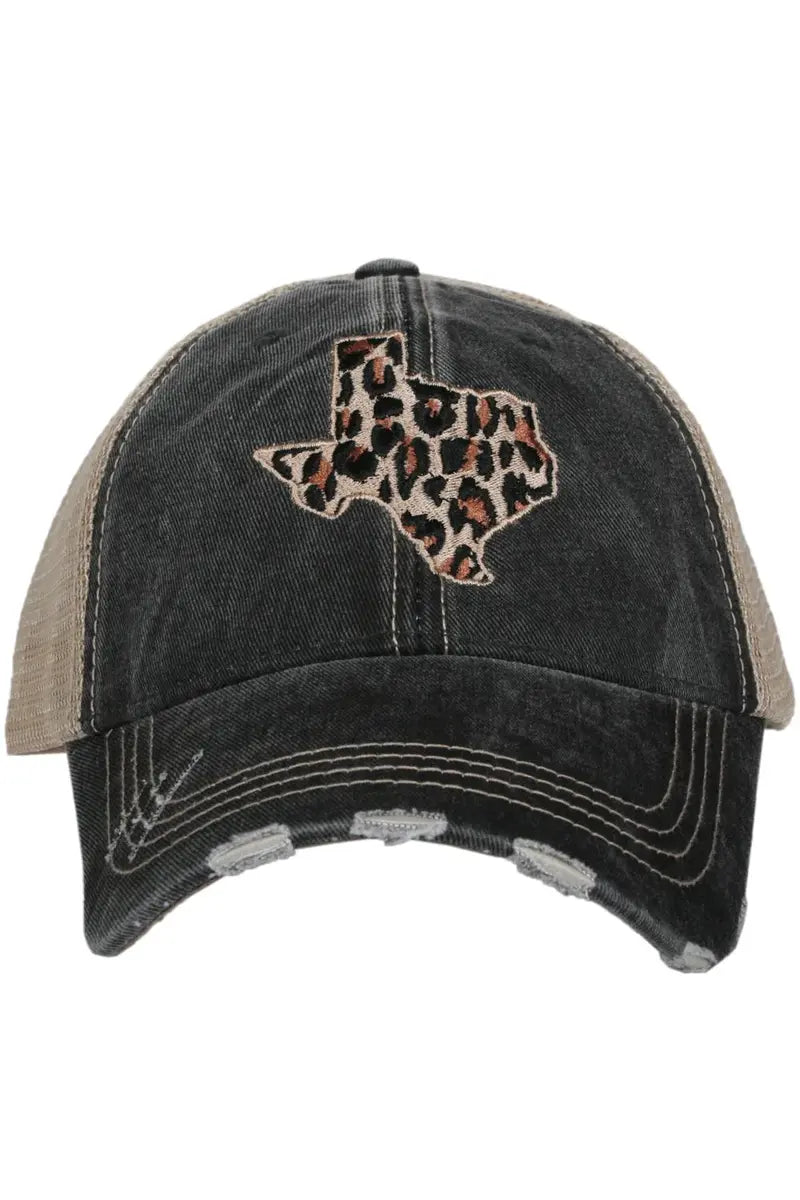 Leopard Texas CUT OUT STATE Hats