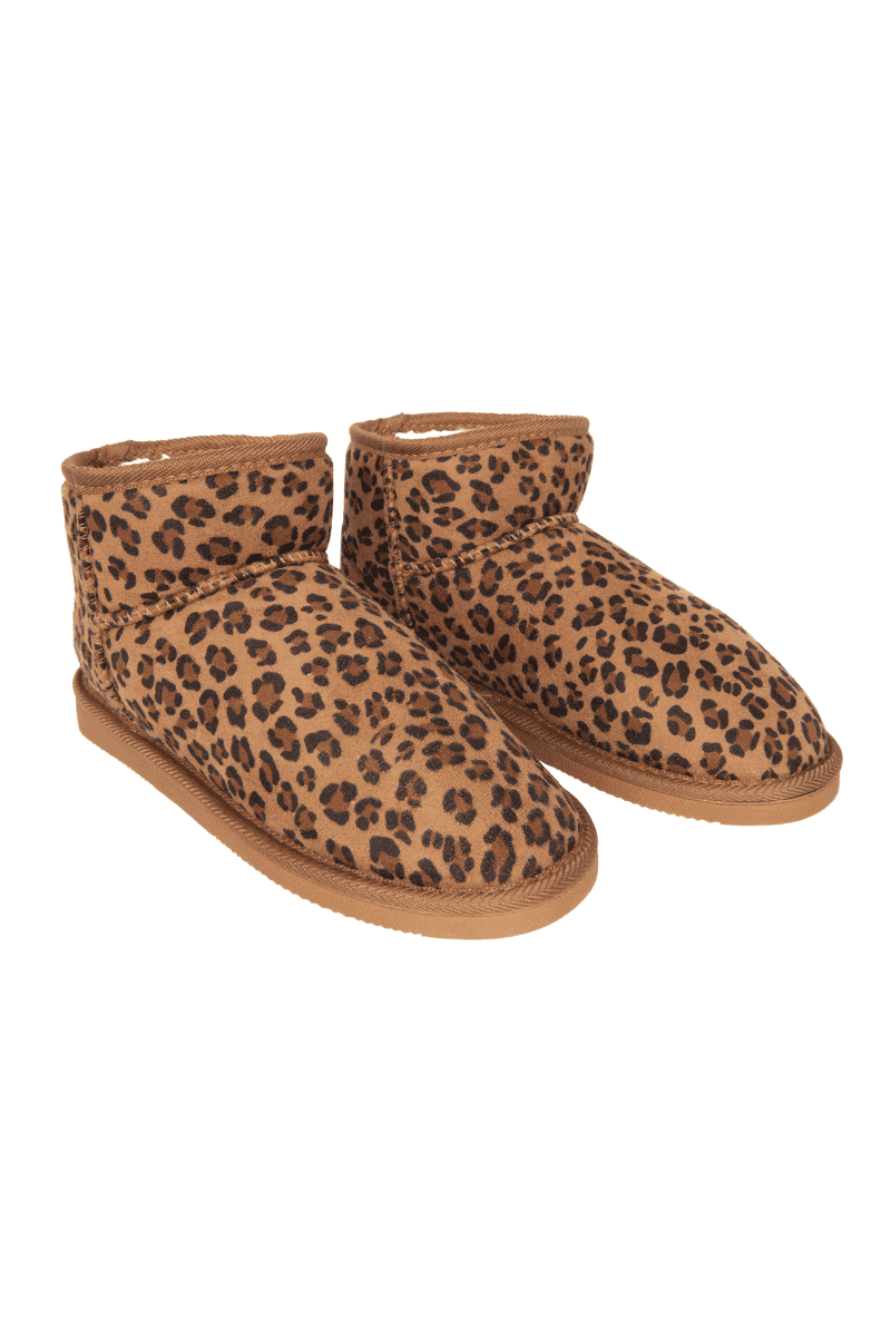 Leopard Print Fur Mini Ankle Boots - Katydid.com