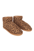 Leopard Print Fur Mini Ankle Boots