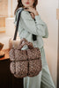 Brown Leopard Mini Puffer Tote Bag