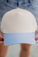 Light Blue and Tan Two-Toned Vintage Hat