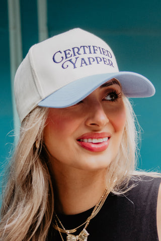 Light Blue Checkered Happy Face Vintage Hat