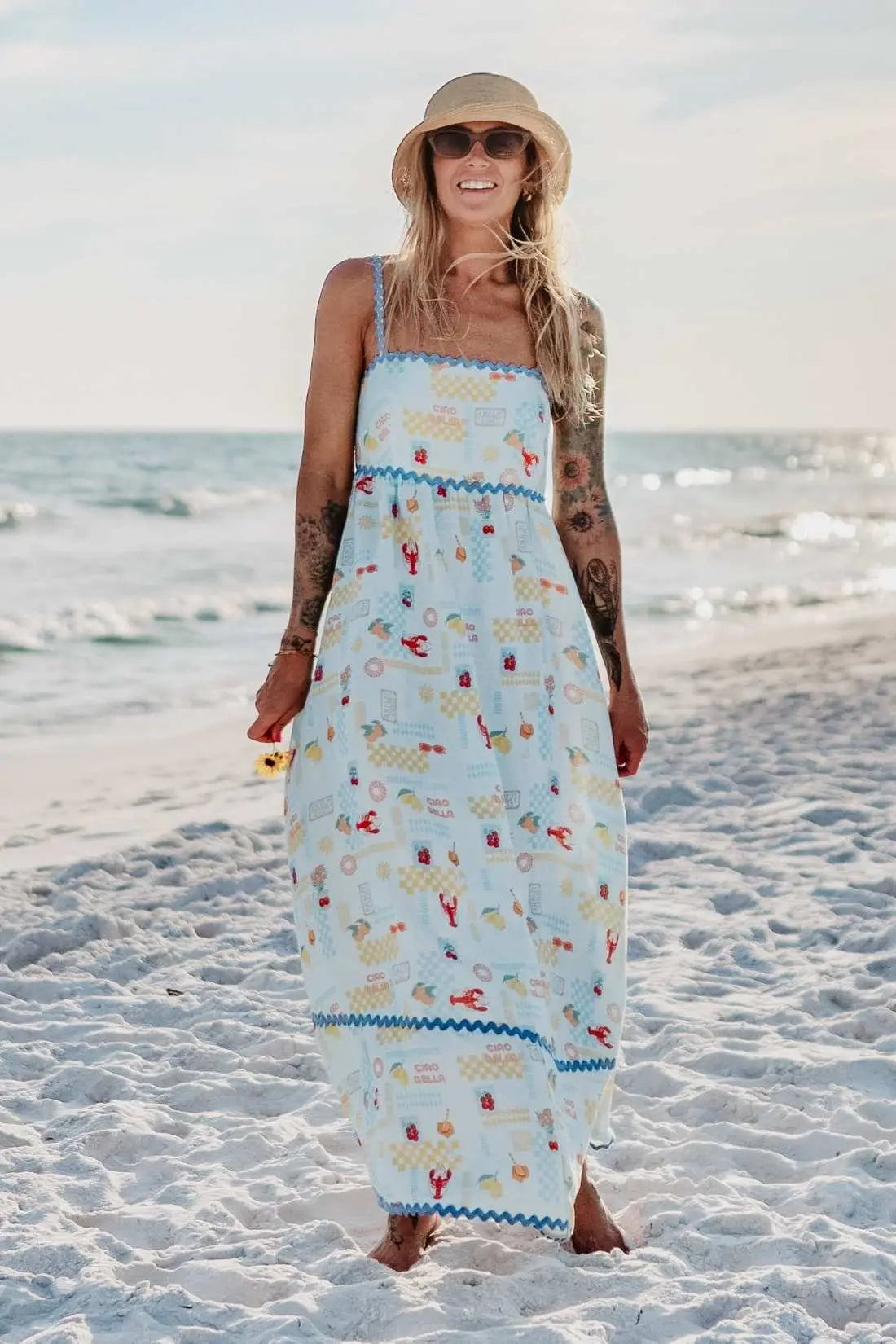 Italian Summer (Light Blue) Linen Maxi Dress - Katydid.com