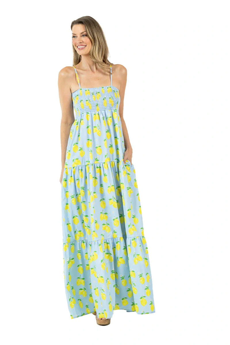 Zesty Lemons Cute Summer Maxi Dress - Katydid.com