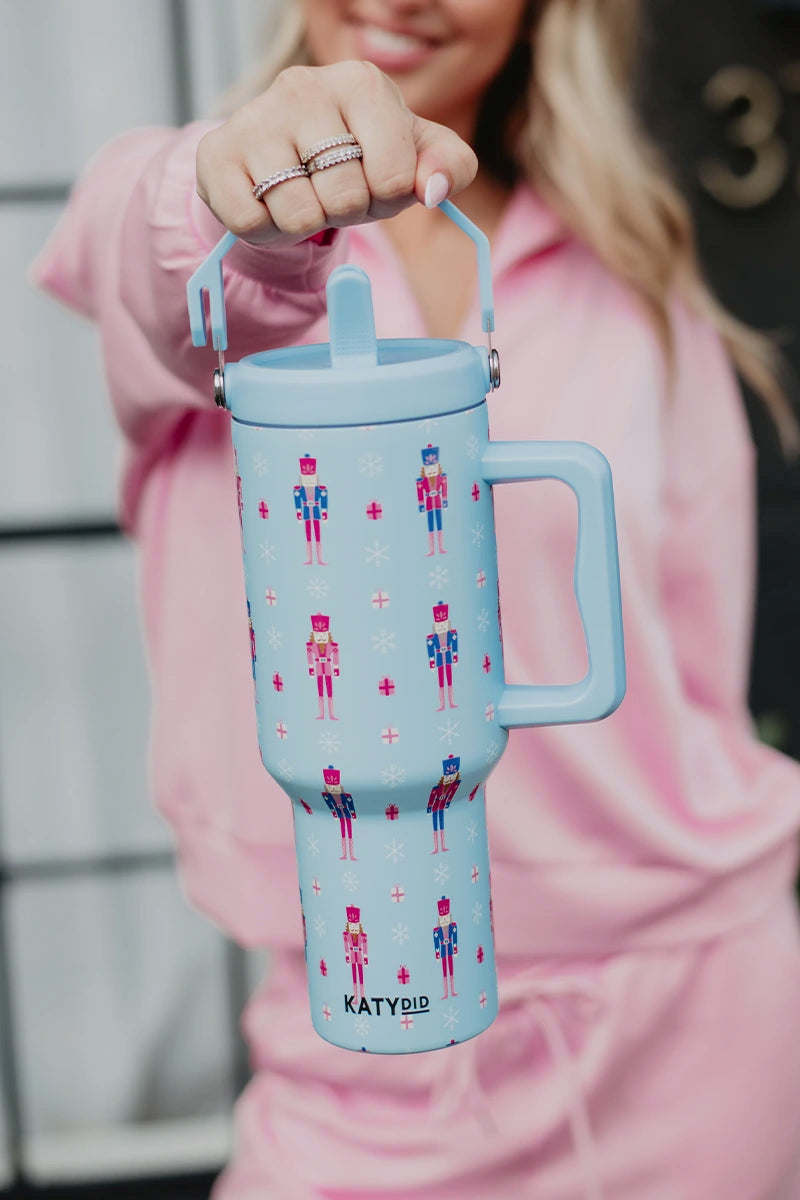 Nutcracker Light Blue 38 Oz Metal Tumbler