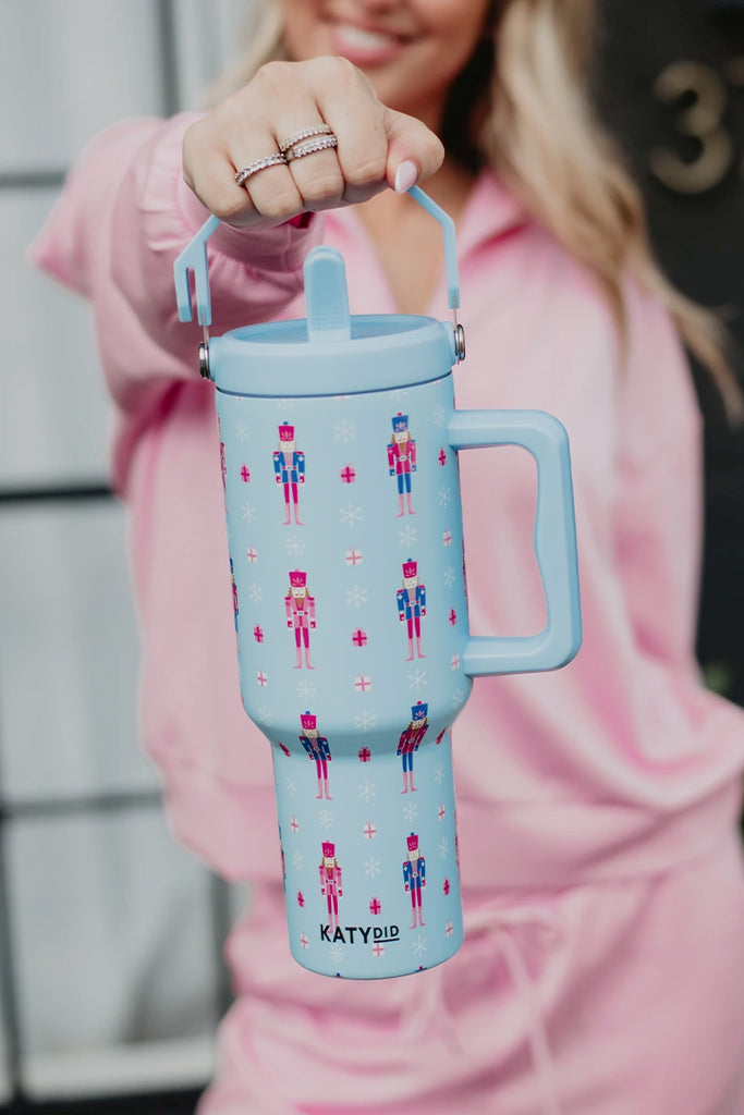 Nutcracker Light Blue 38 Oz Metal Tumbler