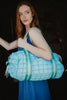 Light Blue and Green Striped Quilted Duffel - Katydid.com