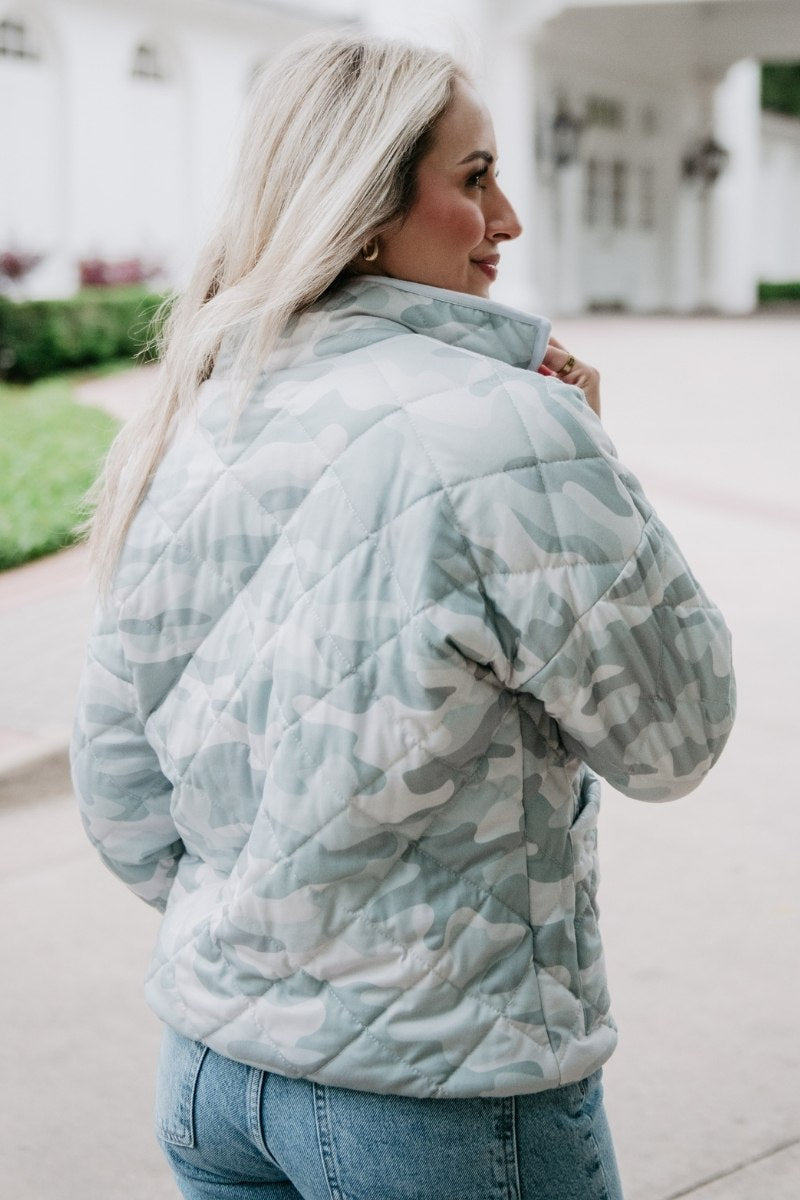 Lightweight Jacket Light Green Quilted Jacket Women's Padded