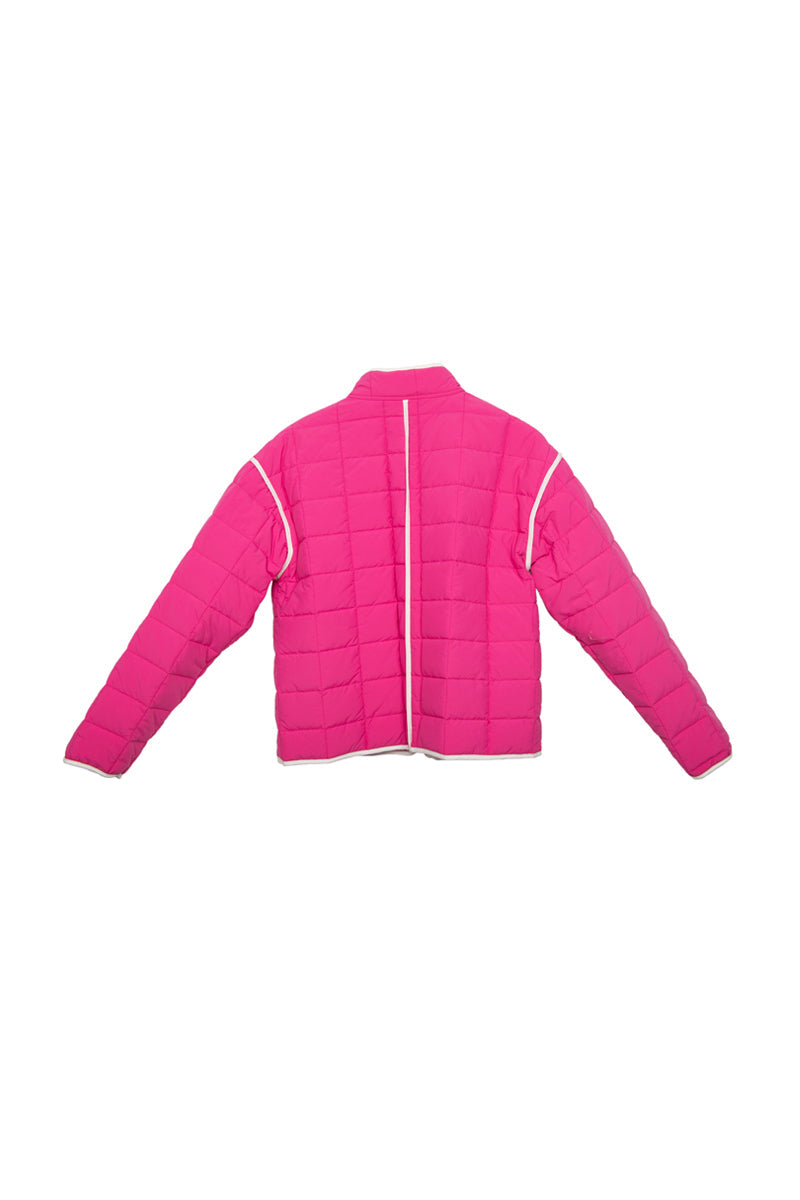 Hot Pink Quilted Trim Jacket